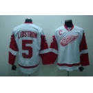 nhl detoit red wings #5 lidstrom white(C)