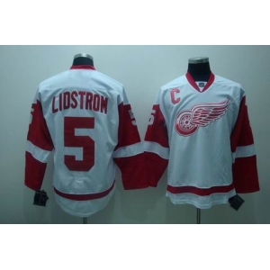 nhl detoit red wings #5 lidstrom white(C)