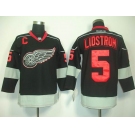 nhl jerseys deroit red wings #5 lidstrom black(C)