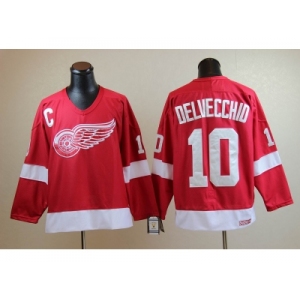 nhl jerseys detroit red wings #10 delvecchid ccm throwback red