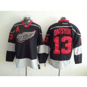 nhl jerseys detroit red wings #13 datsyuk black[patch A]