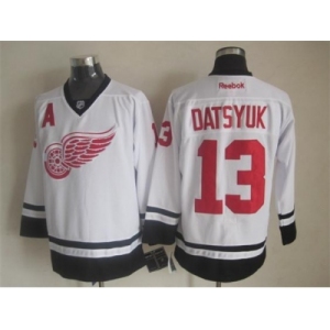 nhl jerseys detroit red wings #13 pavel datsyuk black-white