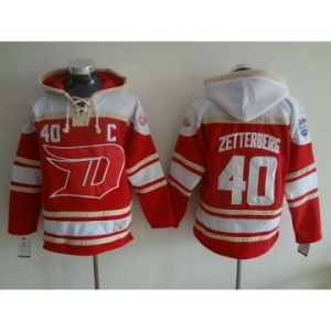 nhl jerseys detroit red wings #40 zetterberg red-cream[pullover hooded sweatshirt patch C][stadium]