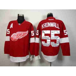 nhl jerseys detroit red wings #55 kronwall red[[patch A]