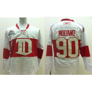 nhl jerseys detroit red wings #90 modano white[winter classic]