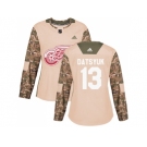 Women Adidas Detroit Red Wings #13 Pavel Datsyuk Camo Authentic 2017 Veterans Day Stitched NHL Jersey