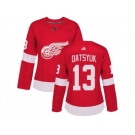 Women Adidas Detroit Red Wings #13 Pavel Datsyuk Red Home Authentic Stitched NHL Jersey