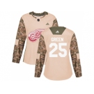 Women Adidas Detroit Red Wings #25 Mike Green Camo Authentic 2017 Veterans Day Stitched NHL Jersey