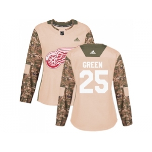 Women Adidas Detroit Red Wings #25 Mike Green Camo Authentic 2017 Veterans Day Stitched NHL Jersey