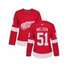 Women Adidas Detroit Red Wings #51 Frans Nielsen Red Home Authentic Stitched NHL Jersey