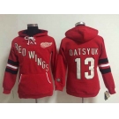 women nhl jerseys detroit red wings #13 datsyuk red[pullover hooded sweatshirt]