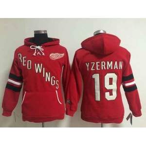 women nhl jerseys detroit red wings #19 yzerman red[pullover hooded sweatshirt]