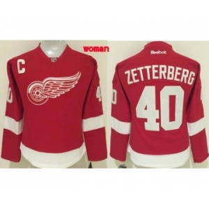 women nhl jerseys detroit red wings #40 zetterberg red[patch C]