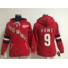 women nhl jerseys detroit red wings #9 howe red[pullover hooded sweatshirt]