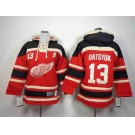 youth nhl jerseys detroit red wings #13 datsyuk black-red[pullover hooded sweatshirt patch A]