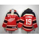 youth nhl jerseys detroit red wings #19 yzerman black-red[pullover hooded sweatshirt patch C]
