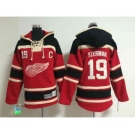 youth nhl jerseys detroit red wings #19 yzerman red[pullover hooded sweatshirt patch C]