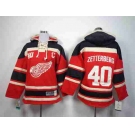 youth nhl jerseys detroit red wings #40 zetterberg black-red[pullover hooded sweatshirt patch C]