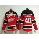 youth nhl jerseys detroit red wings #40 zetterberg red[pullover hooded sweatshirt patch C]