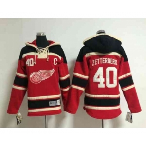 youth nhl jerseys detroit red wings #40 zetterberg red[pullover hooded sweatshirt patch C]