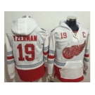 Detroit Red Wings #19 Steve Yzerman White Name & Number Pullover NHL Hoodie