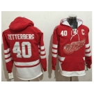 Detroit Red Wings #40 Henrik Zetterberg Red Name & Number Pullover NHL Hoodie