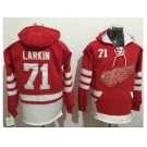 Detroit Red Wings #71 Dylan Larkin Red Name & Number Pullover NHL Hoodie