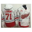 Detroit Red Wings #71 Dylan Larkin White Name & Number Pullover NHL Hoodie