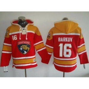 Florida Panthers #16 Aleksander Barkov Red Gold Sawyer Hooded Sweatshirt Stitched NHL Jersey