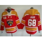 Florida Panthers #68 Jaromir Jagr Red Gold Sawyer Hooded Sweatshirt Stitched NHL Jersey