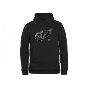 Men's Detroit Red Wings Black Rink Warrior Pullover Hoodie