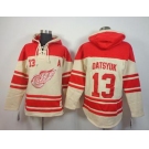 nhl jerseys detroit red wings #13 datsyuk red-cream[pullover hooded sweatshirt patch A]