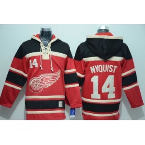 nhl jerseys detroit red wings #14 nyquist red[pullover hooded sweatshirt]