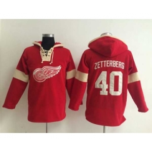 nhl jerseys detroit red wings #40 zetterberg red-cream-1[pullover hooded sweatshirt]