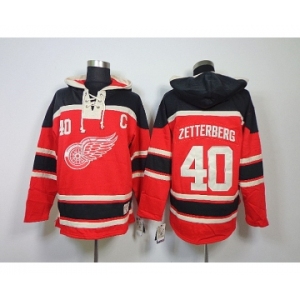 nhl jerseys detroit red wings #40 zetterberg red[pullover hooded sweatshirt patch C]