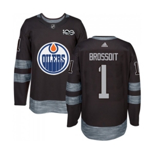 Adidas Edmonton Oilers #1 Laurent Brossoit Authentic Black 1917-2017 100th Anniversary NHL Jersey