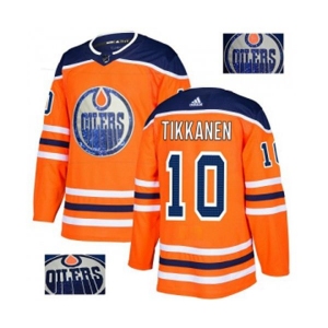 Adidas Edmonton Oilers #10 Esa Tikkanen Authentic Orange Fashion Gold NHL Jersey