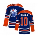 Adidas Edmonton Oilers #10 Esa Tikkanen Authentic Royal Blue Alternate NHL Jersey