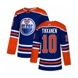 Adidas Edmonton Oilers #10 Esa Tikkanen Authentic Royal Blue Alternate NHL Jersey