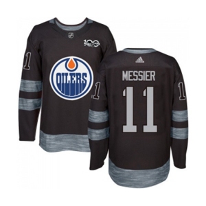 Adidas Edmonton Oilers #11 Mark Messier Authentic Black 1917-2017 100th Anniversary NHL Jersey