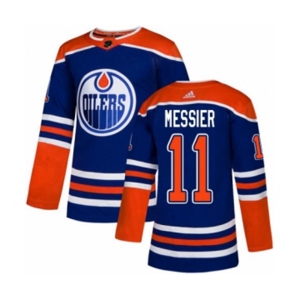 Adidas Edmonton Oilers #11 Mark Messier Authentic Royal Blue Alternate NHL Jersey