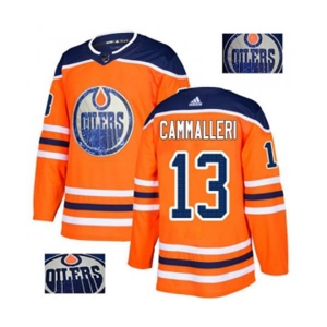 Adidas Edmonton Oilers #13 Mike Cammalleri Authentic Orange Fashion Gold NHL Jersey