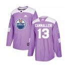 Adidas Edmonton Oilers #13 Mike Cammalleri Authentic Purple Fights Cancer Practice NHL Jersey