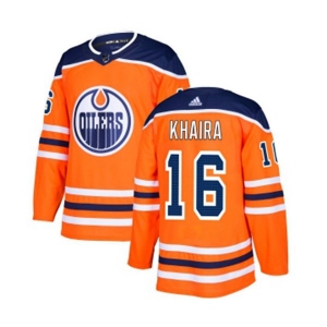 Adidas Edmonton Oilers #16 Jujhar Khaira Authentic Orange Home NHL Jersey