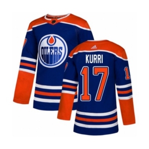 Adidas Edmonton Oilers #17 Jari Kurri Authentic Royal Blue Alternate NHL Jersey