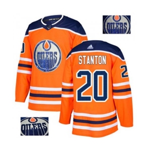 Adidas Edmonton Oilers #20 Ryan Stanton Authentic Orange Fashion Gold NHL Jersey