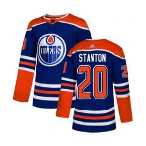Adidas Edmonton Oilers #20 Ryan Stanton Premier Royal Blue Alternate NHL Jersey