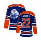 Adidas Edmonton Oilers #22 Jean-Francois Jacques Authentic Royal Blue Alternate NHL Jersey