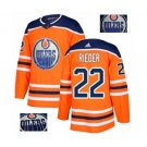 Adidas Edmonton Oilers #22 Tobias Rieder Authentic Orange Fashion Gold NHL Jersey