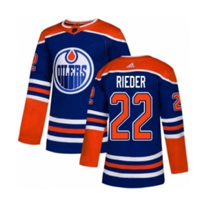 Adidas Edmonton Oilers #22 Tobias Rieder Authentic Royal Blue Alternate NHL Jersey